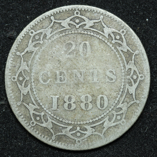 1880 Newfoundland 20 Cents Silver Coin - Victoria - KM #4