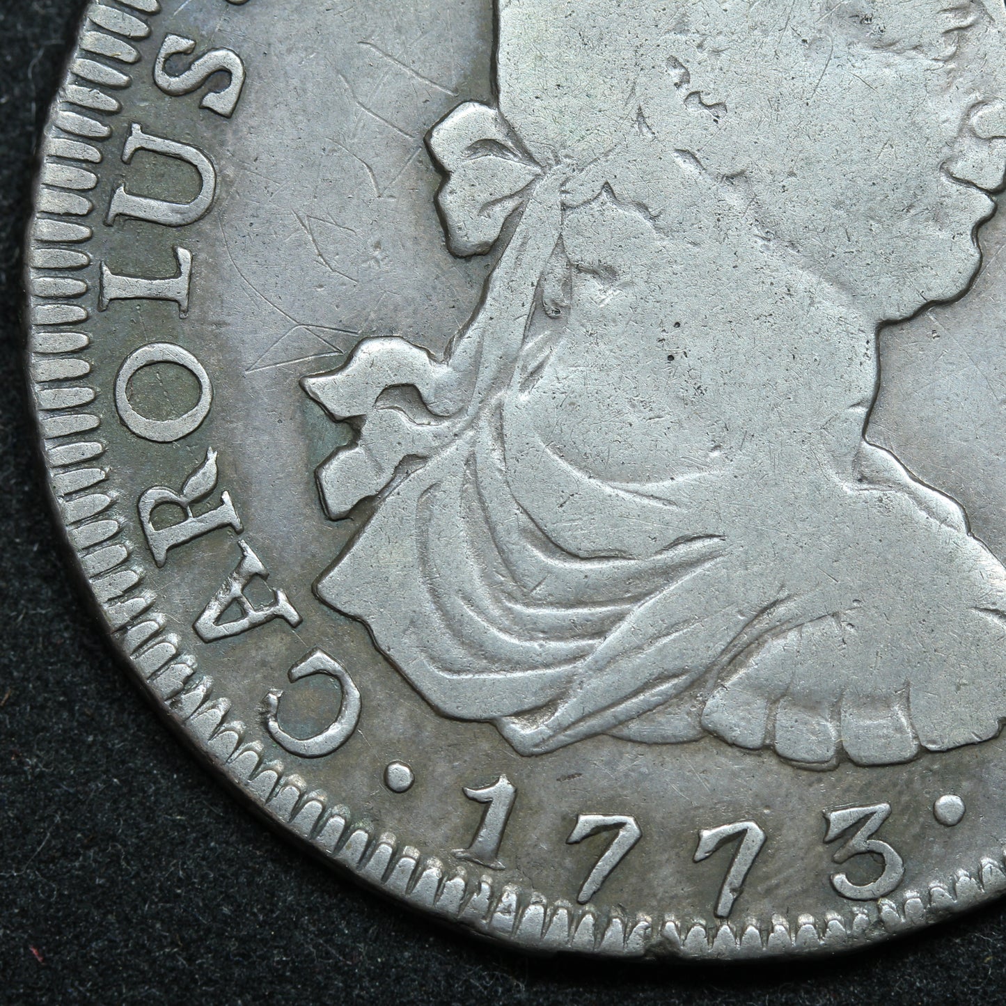 1773 8 Reales Guatemala Silver Coin - Charles III - KM# 36.1