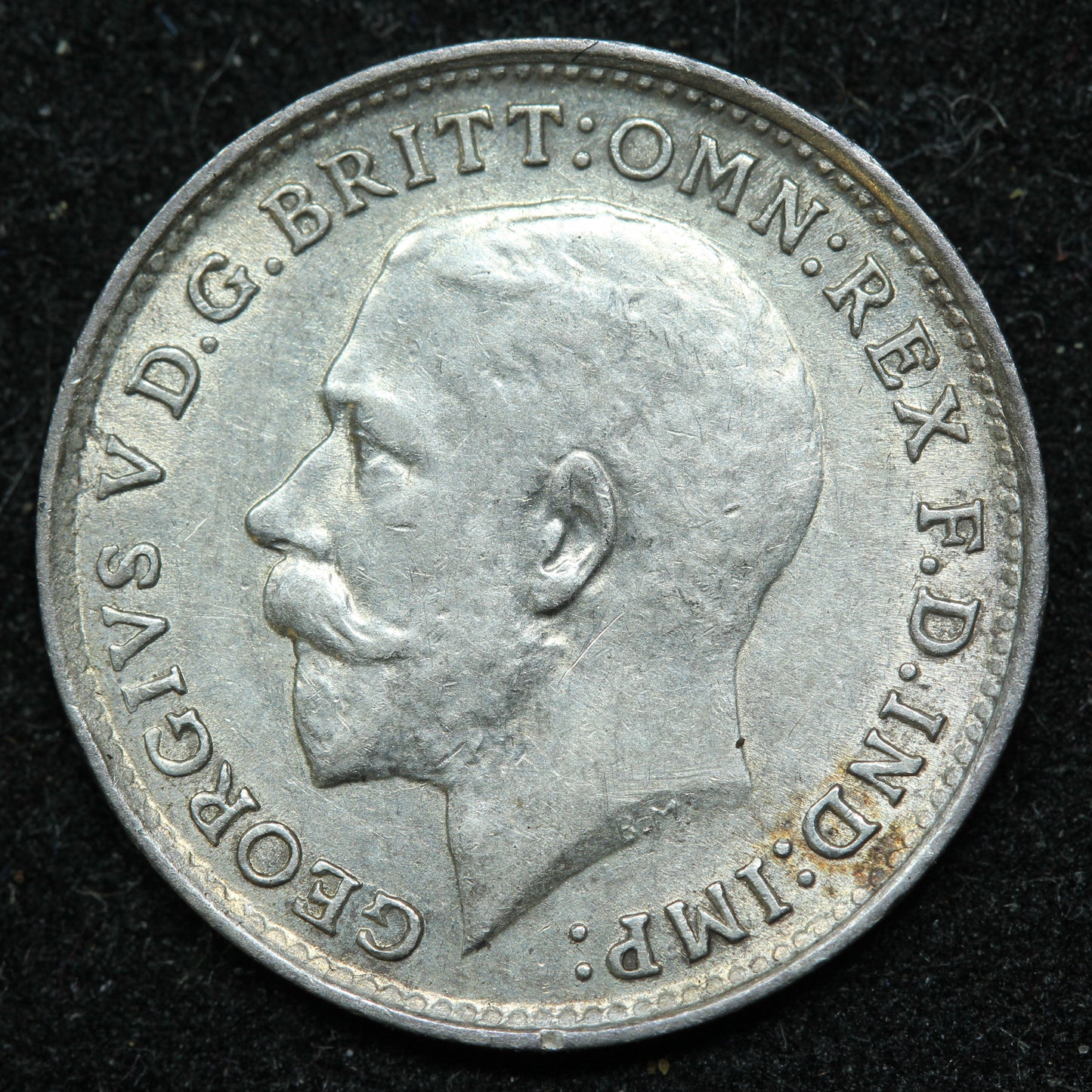 1917 Great Britain 3 Pence Threepence Silver Coin - KM# 813