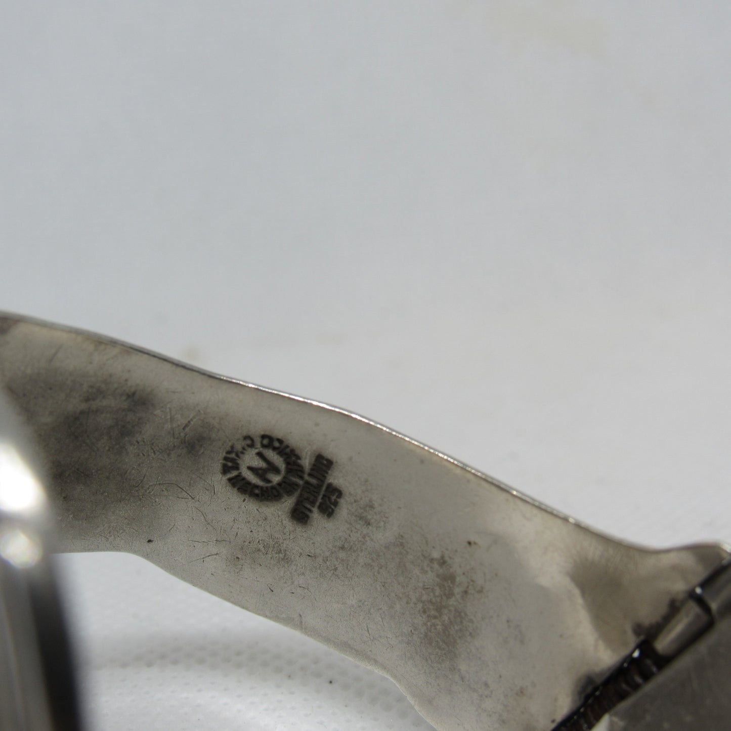 Vintage Modernist Taxco Alfredo Villasana Sterling Silver Hinged Clamper Bracelet
