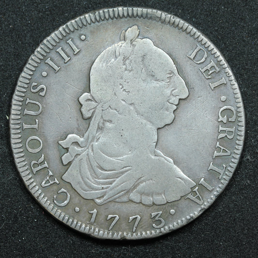 1773 8 Reales Guatemala Silver Coin - Charles III - KM# 36.1