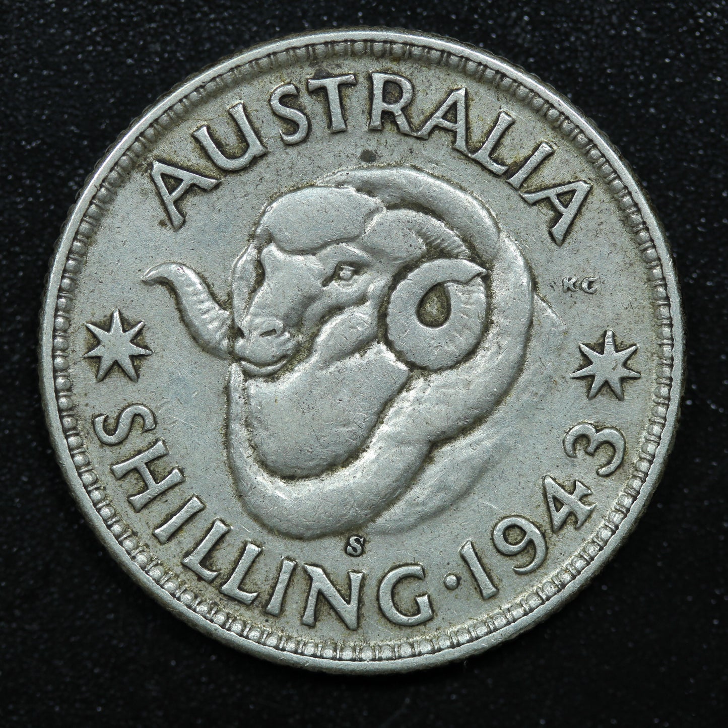 1943 Australia Shilling .925 Fine Silver KM-39