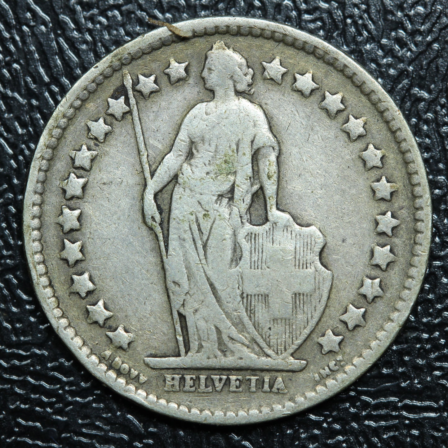1916 B Switzerland 1/2 FRANC Silver KM#23