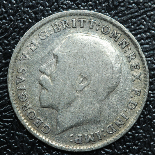 1919 Great Britain 3 Pence Threepence Silver Coin - KM# 813