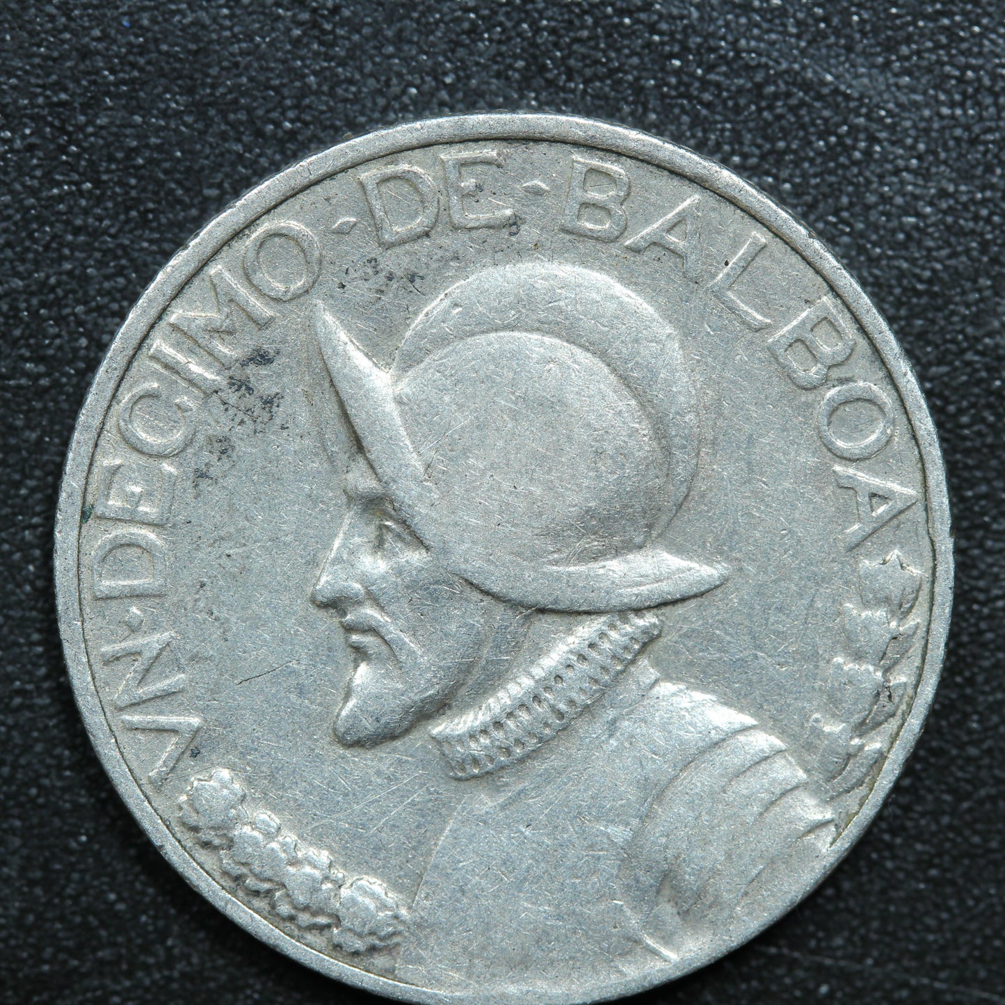 1947 Panama 1/10 Balboa Coin 90% Silver KM #10.1