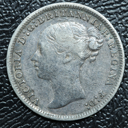 1879 Great Britain 3 Pence Threepence .925 Fine Silver KM# 730