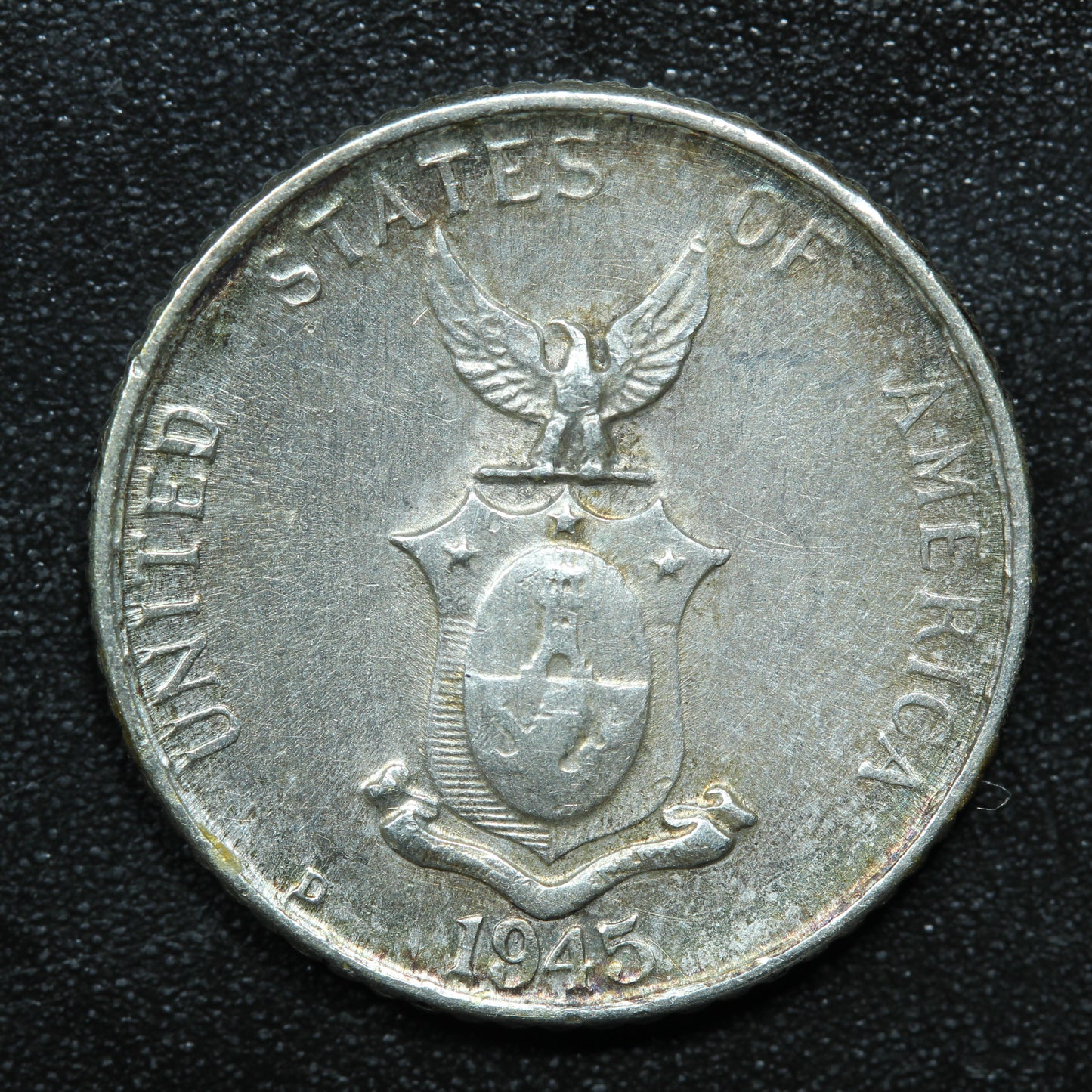 1945 D 10 Centavos Philippines Silver Coin. 75% Silver Coinage