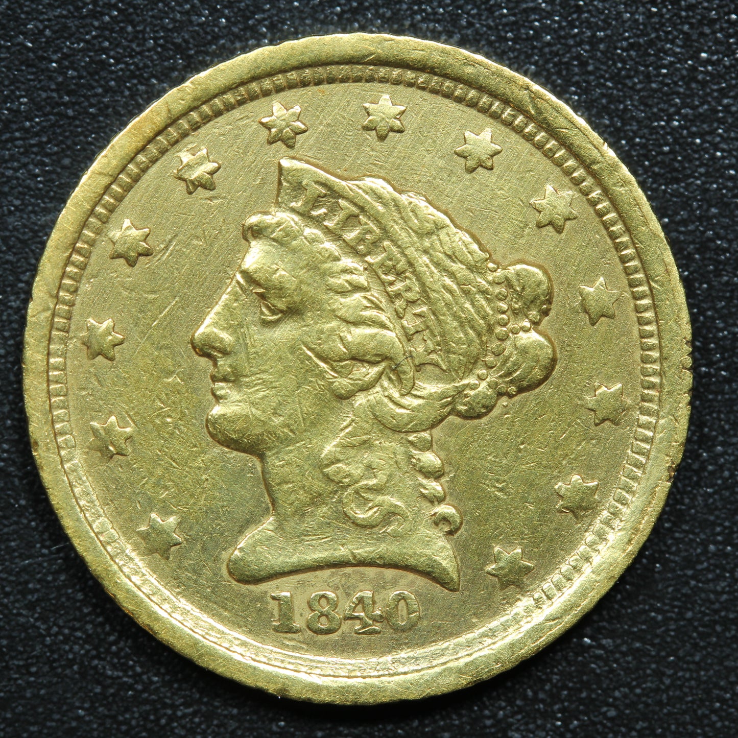 1840 C Liberty Head $2.50 Gold Quarter Eagle - Charlotte Mint Rare