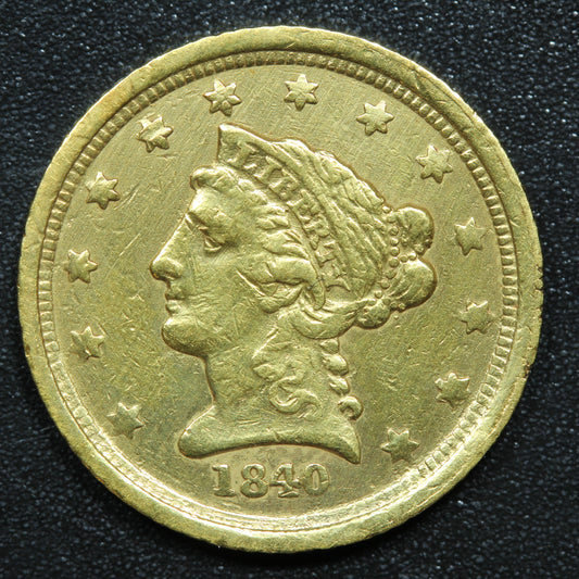 1840 C Liberty Head $2.50 Gold Quarter Eagle - Charlotte Mint Rare
