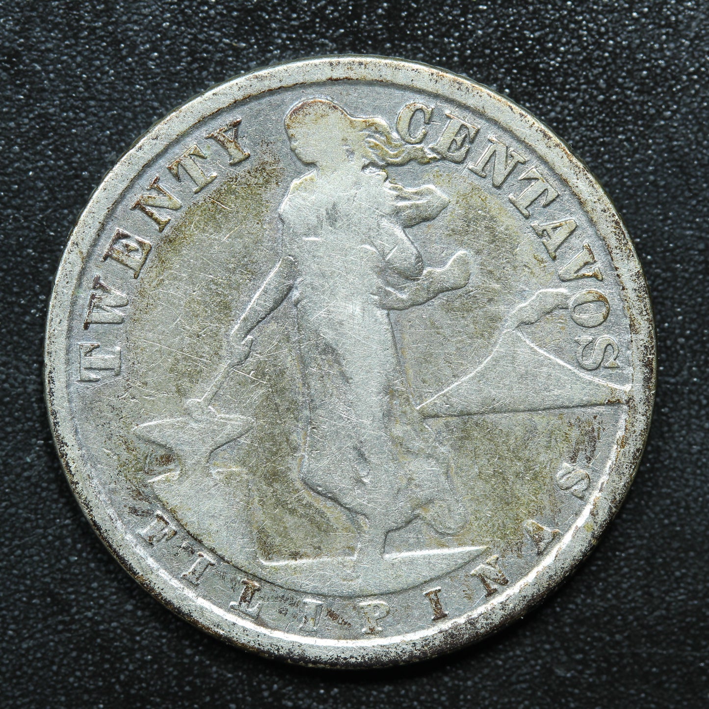 1921 20 Centavos Philippines Silver Coin. 75% Silver Coinage