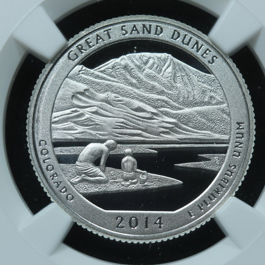 2014 S 25c Great Sand Dunes Colorado Silver Quarter NGC PF 70 UCAM