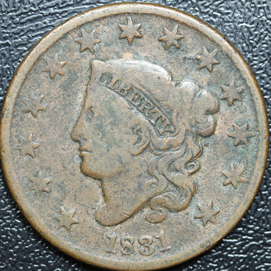 1831 Matron Head Medium Letters Large Cent 1C Penny