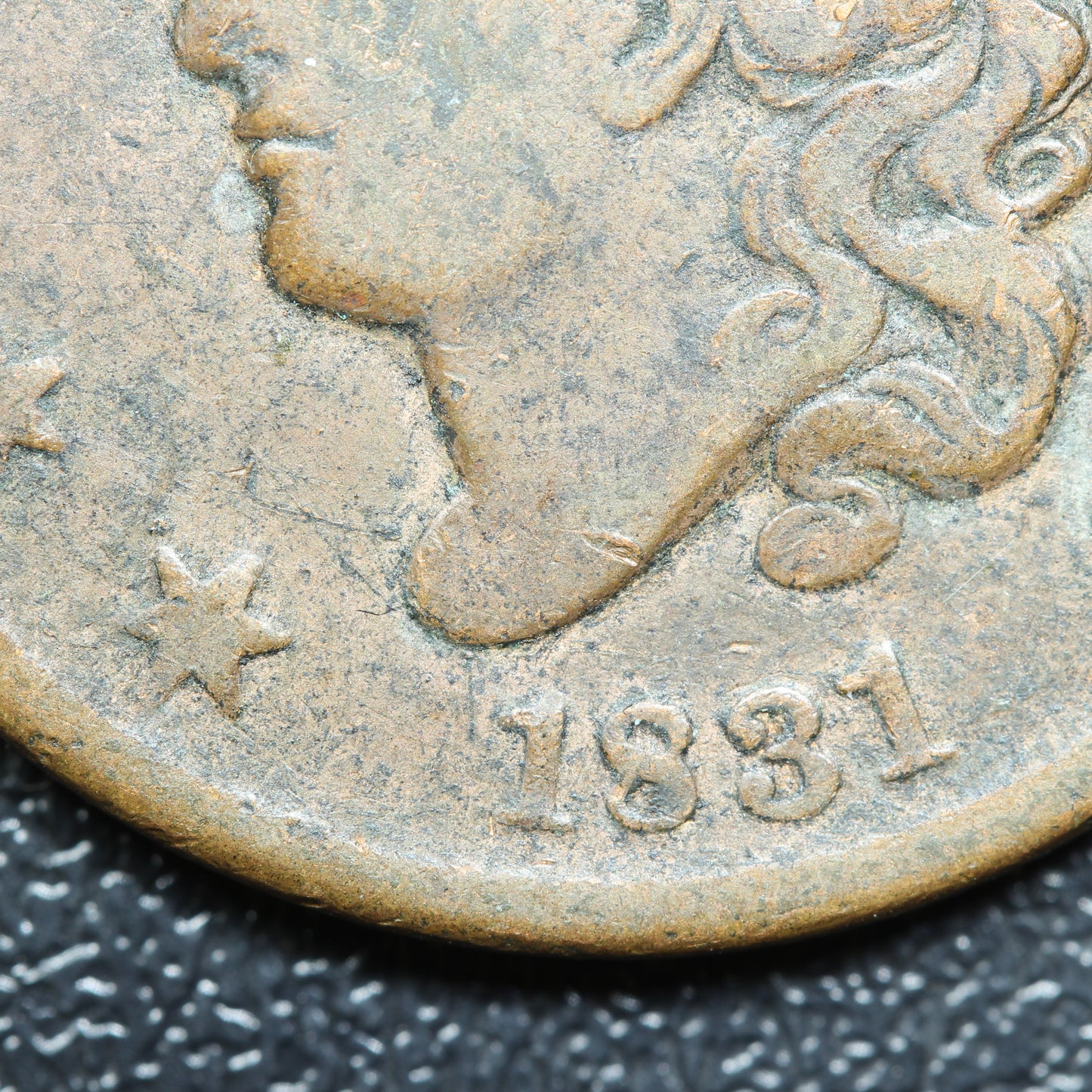 1831 Matron Head Medium Letters Large Cent 1C Penny