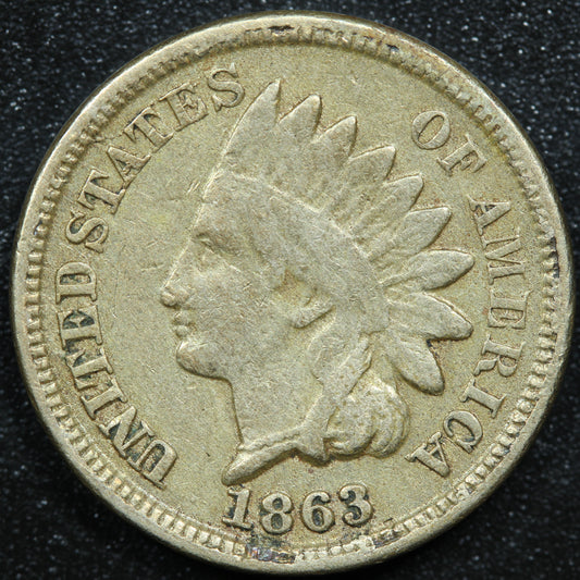 1863 Indian Head Penny Cent 1c