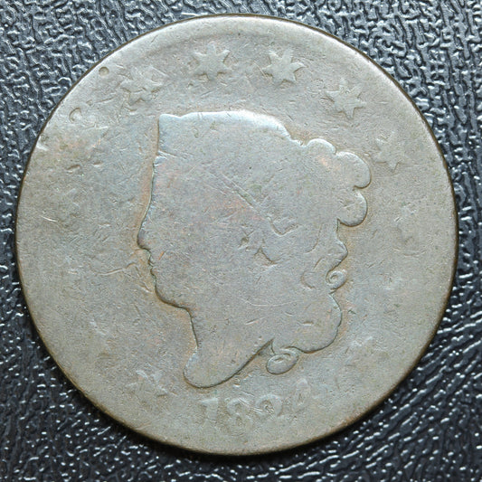 1824 Braided Hair Large Cent 1C Penny