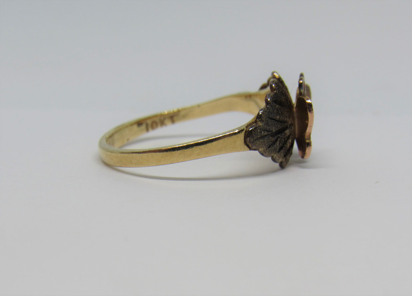10k Tri Color Black Hills Gold Coleman Co CCO Butterfly Ring - Sz 4.5