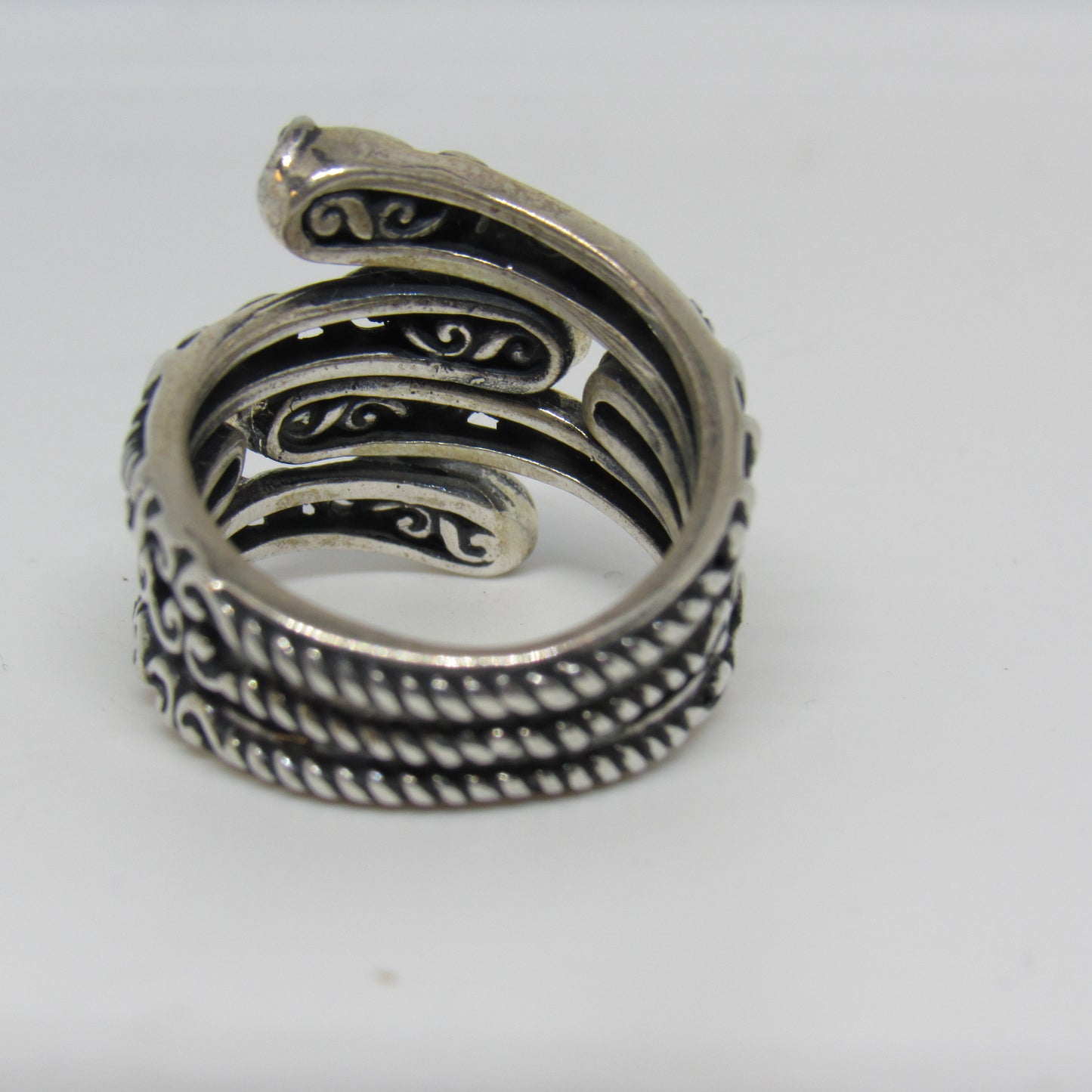 Sterling Silver Relios Carolyn Pollack Bypass Turquoise Sleeping Beauty Ring - Sz 6.75