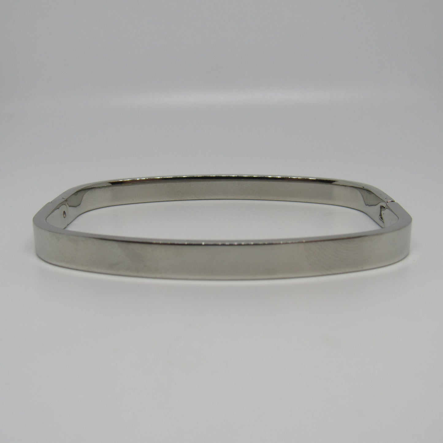 Milor Stainless Steel Bangle Bracelet 18K Yellow Gold Accents Italy Hinged - 7 in