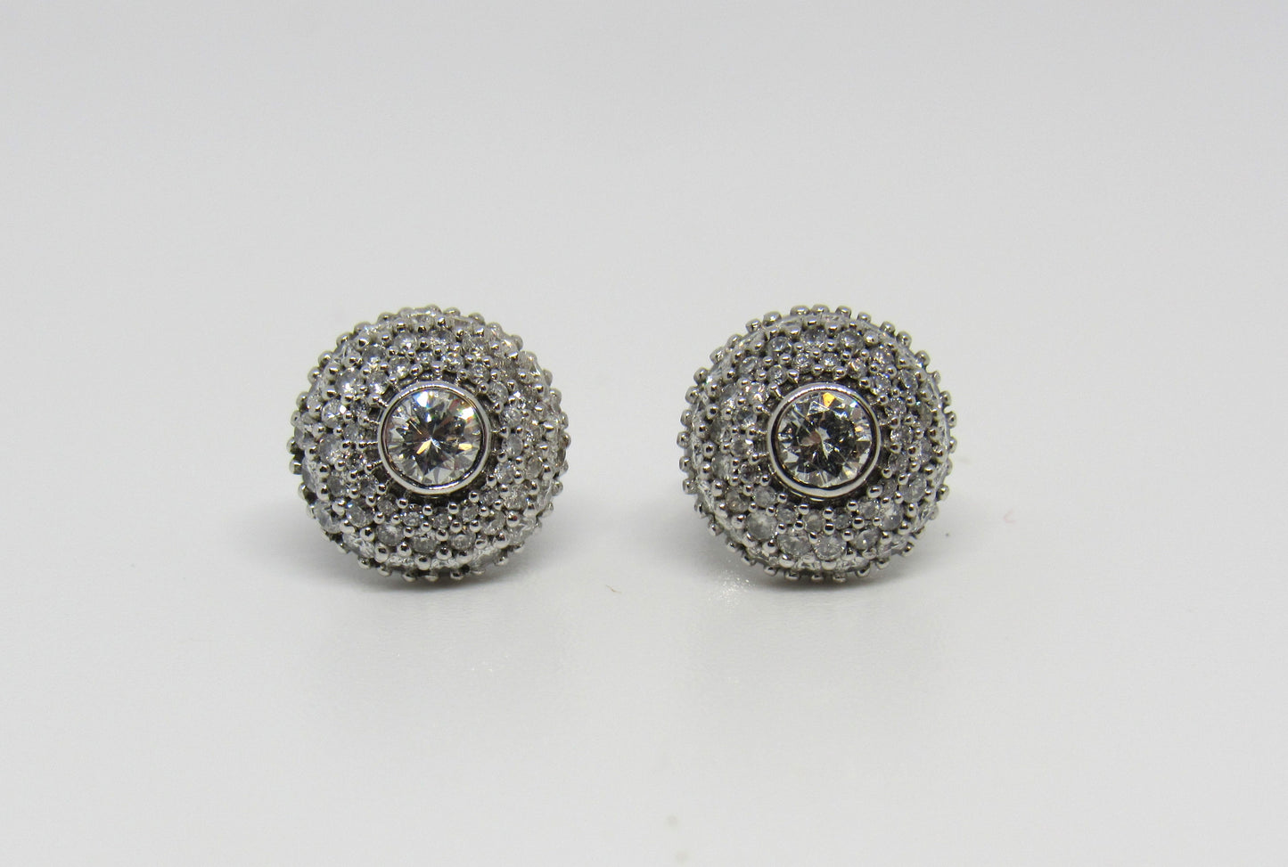 Sonia Bitton Galerie de Bijoux® 14K White Gold Diamond Double Halo Stud Earrings