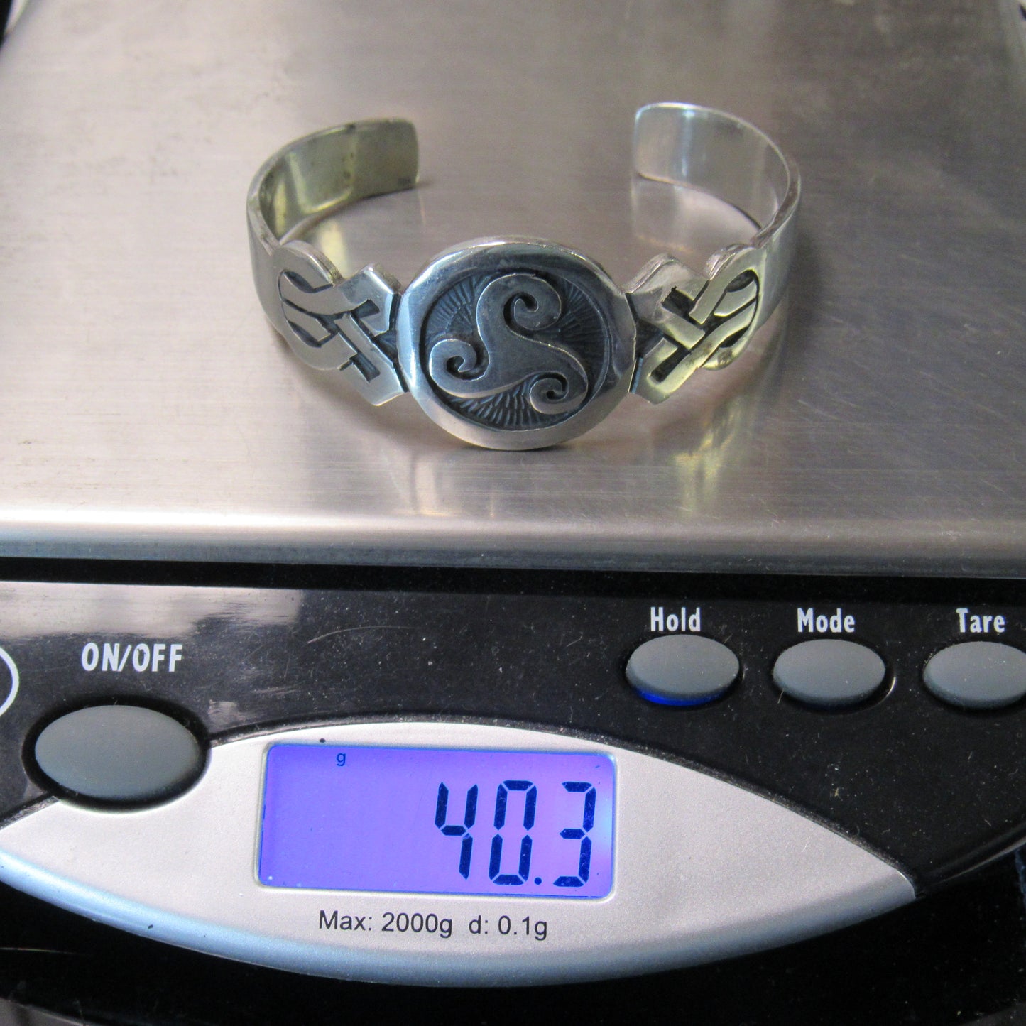 Vintage 925 Mexico TM-253 Sterling Silver 925 Cuff Bracelet - 7 inch