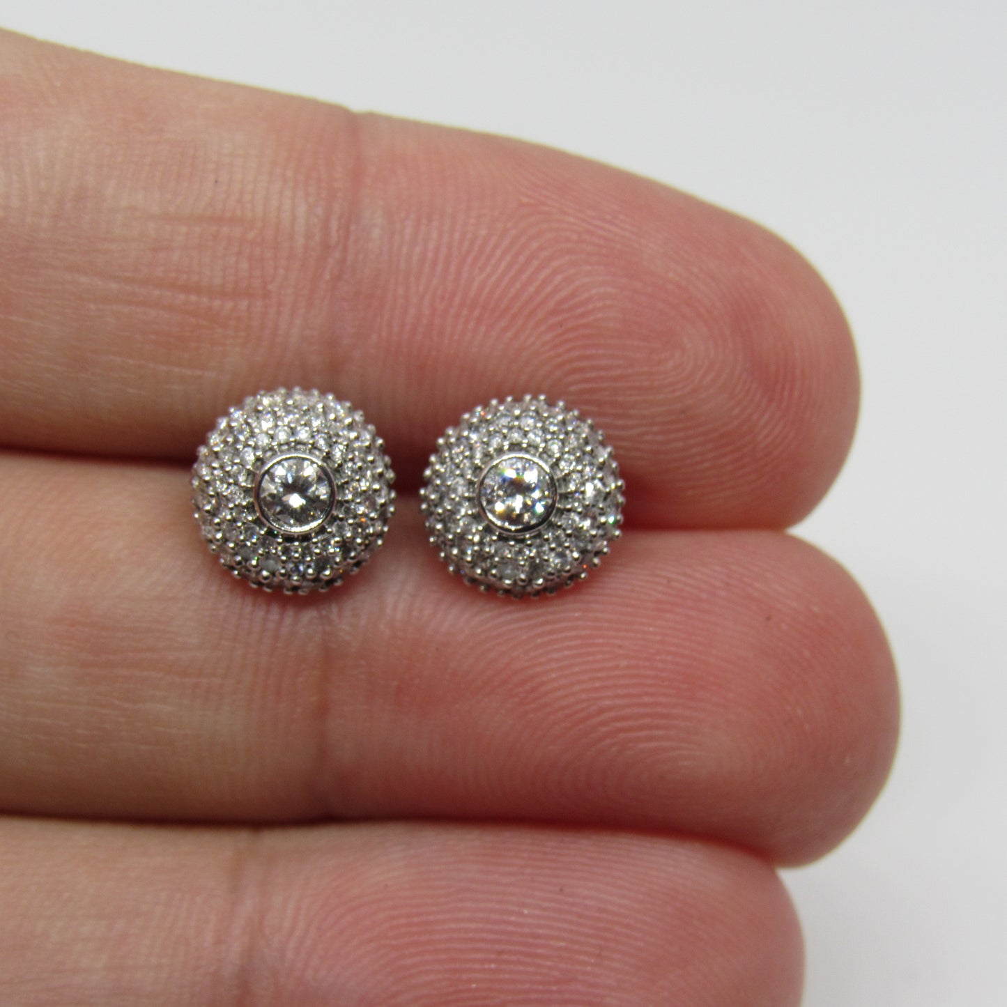 Sonia Bitton Galerie de Bijoux® 14K White Gold Diamond Double Halo Stud Earrings