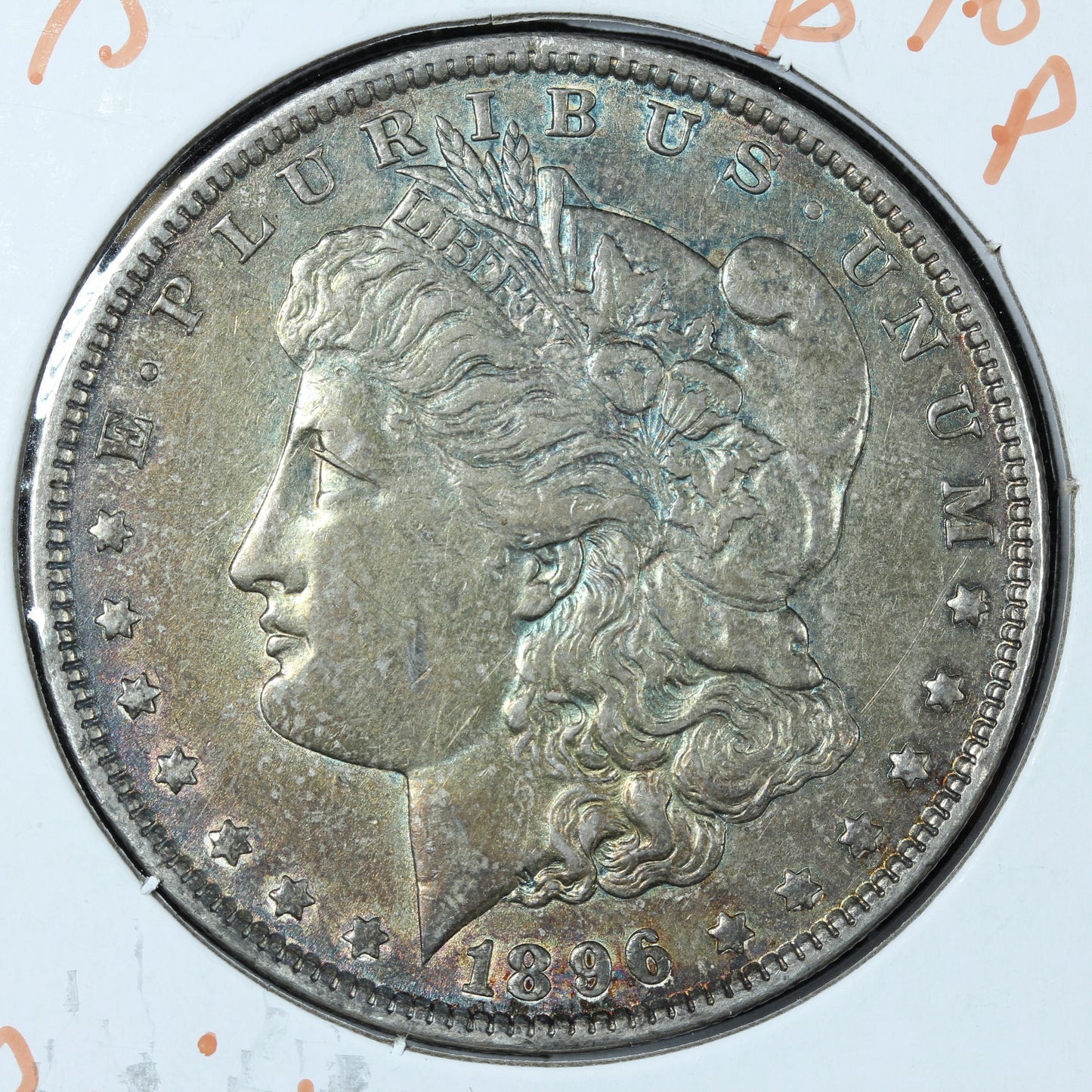 1896 P Morgan Silver Dollar - Philadelphia - Rainbow Toning
