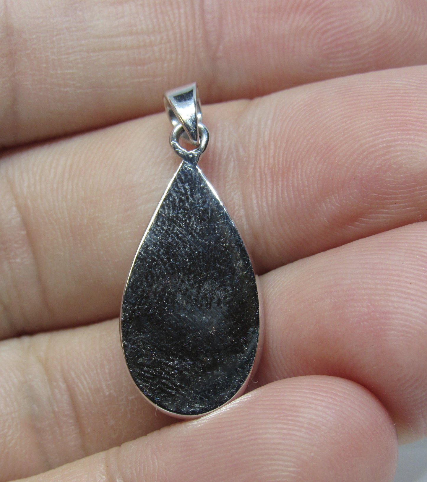 18k White Gold Pear Teardrop Shaped Diamond Pendant - ~1.25 inch