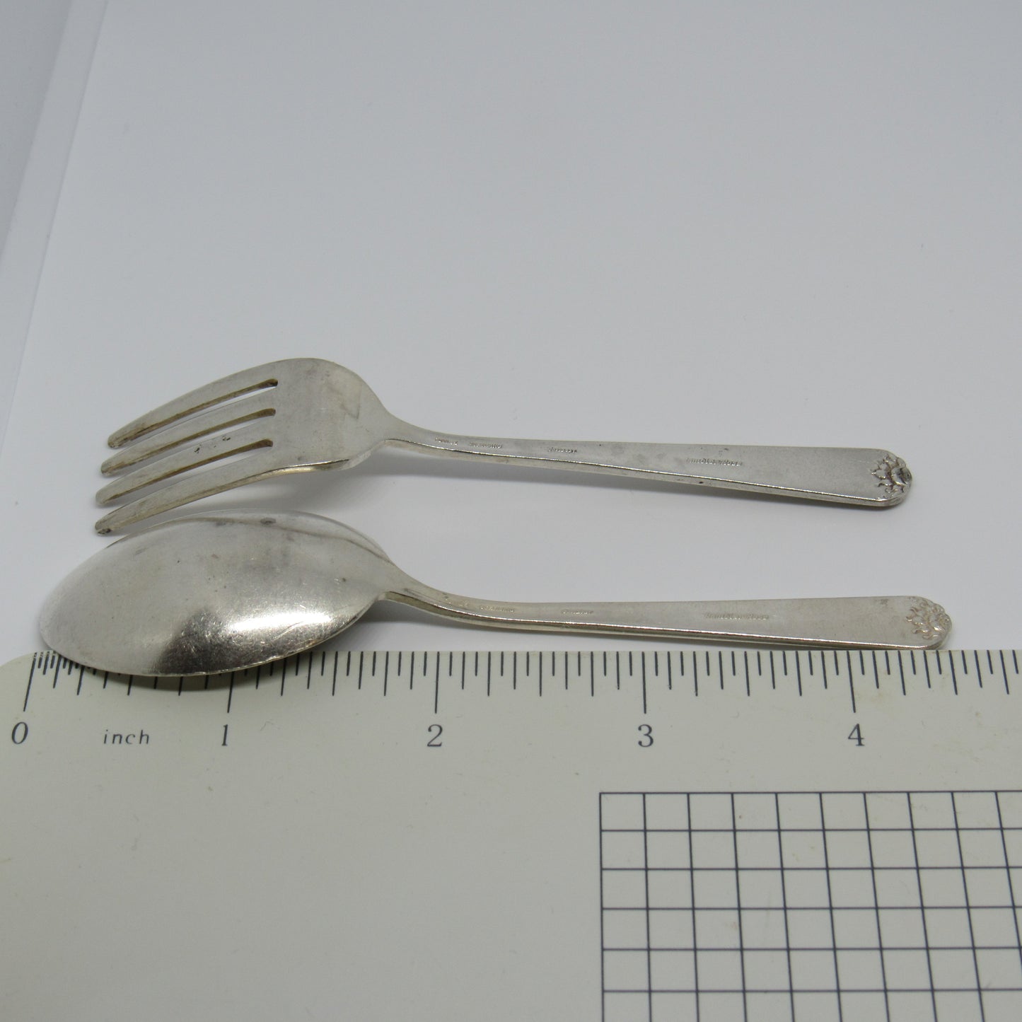 Towle Rambler Rose Sterling Silver Spoon & Fork 2 Piece Baby Set - No Mono
