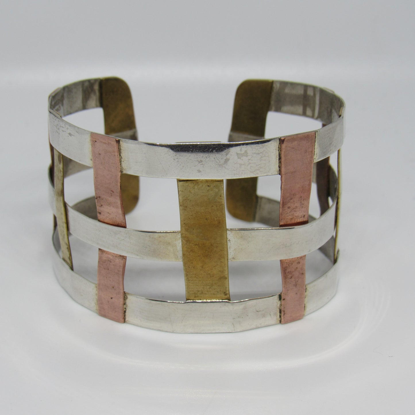 RLM Studios 925 Sterling Silver Copper & Brass Cuff Bracelet - 6.75 in