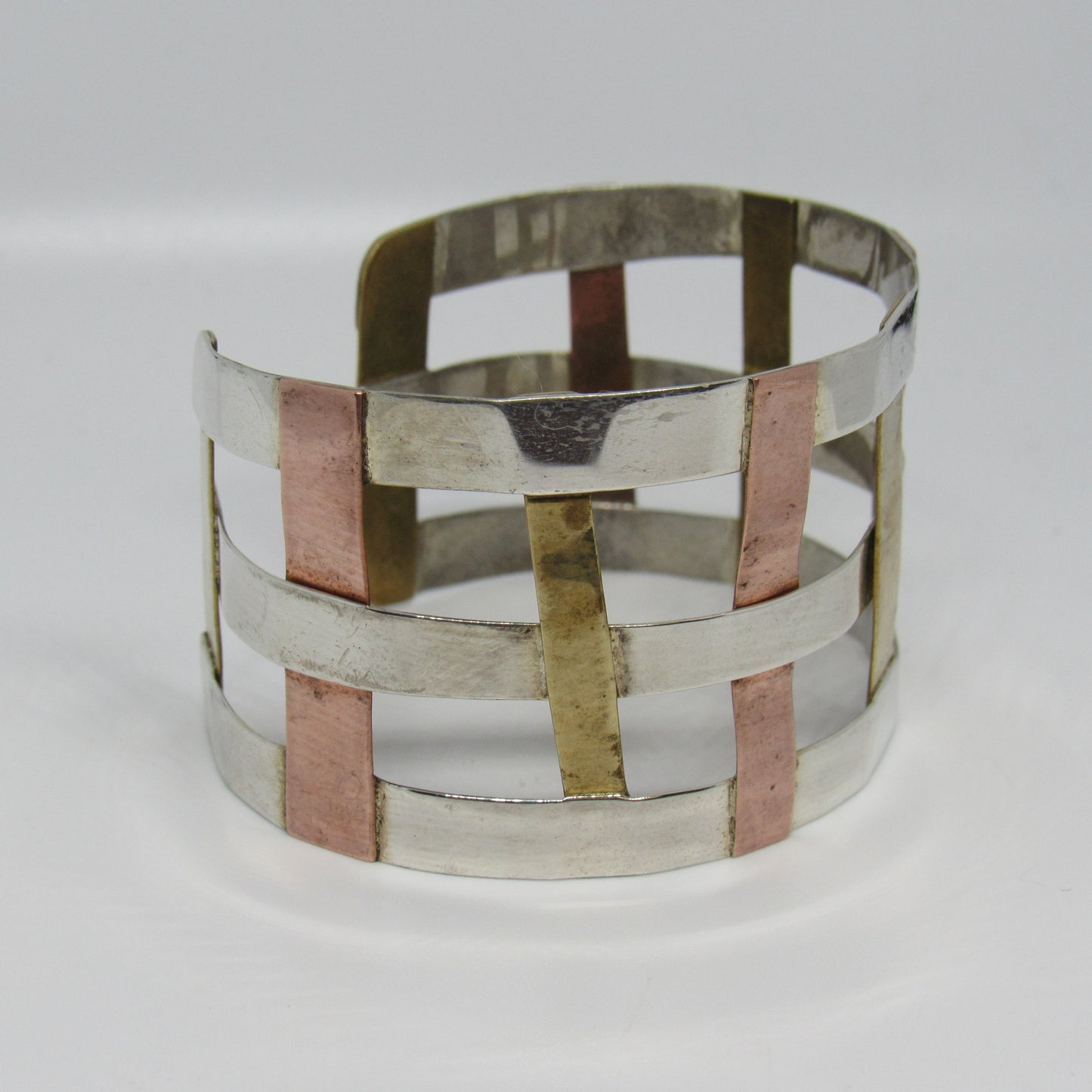 RLM Studios 925 Sterling Silver Copper & Brass Cuff Bracelet - 6.75 in