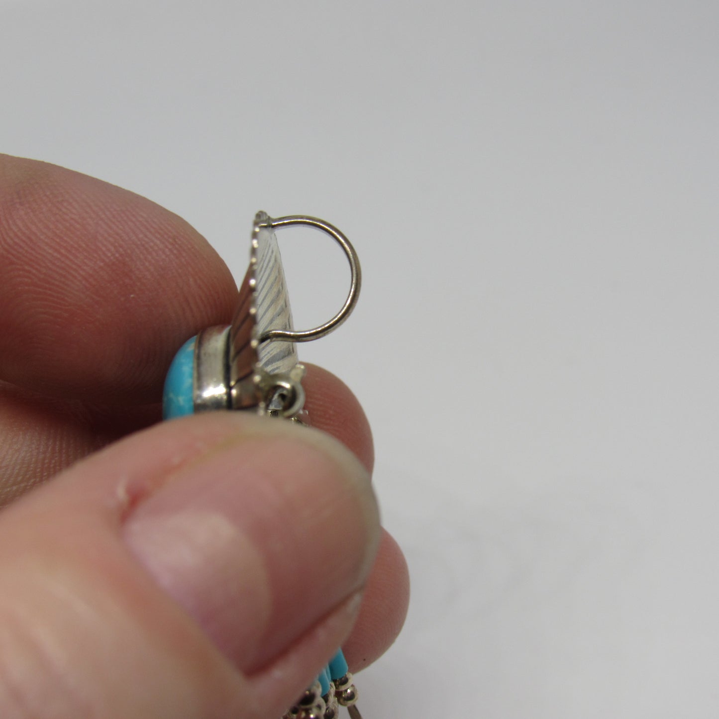 QT Quoc Southwestern Sterling Silver Oval Larimar Pendant or Brooch