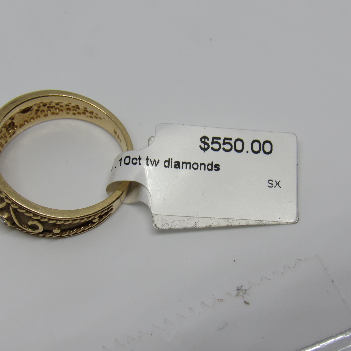 14k Yellow Gold .39 ct Ruby & .1 cttw Diamond Accent Ring Band - Sz 7