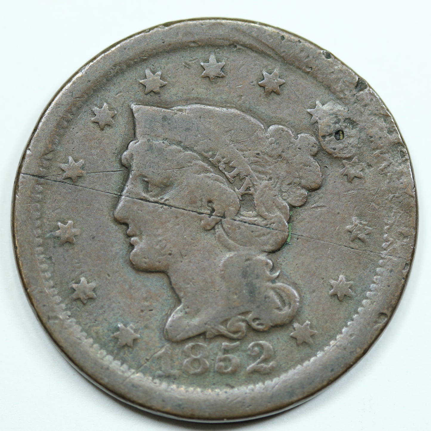 1852 Large Cent Penny 1C Braided Hair Cent