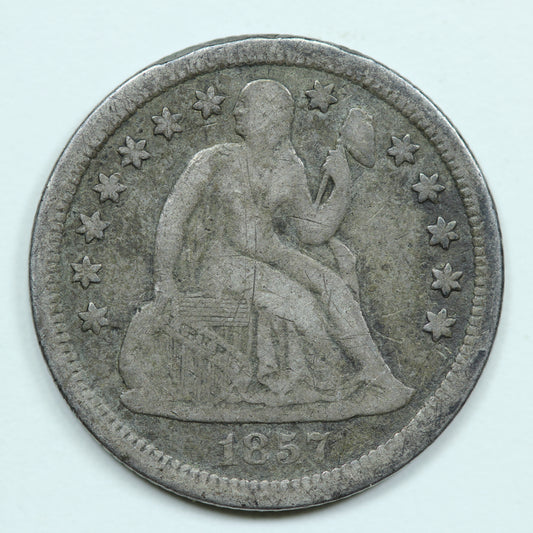 1857 Seated Liberty Dime 10c - 90% Silver