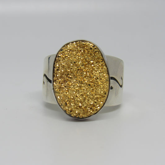 Jay King DTR Sterling Silver 925 Druzy Quartz Ring - Sz 9.5