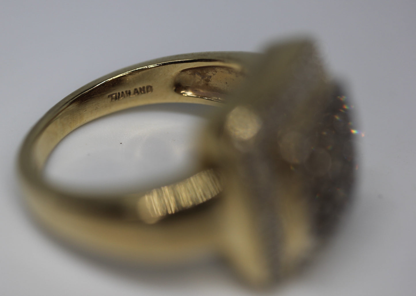 14k Yellow Gold .47ctw Round Diamond & Fancy Brown Halo Ring - Sz 4.25