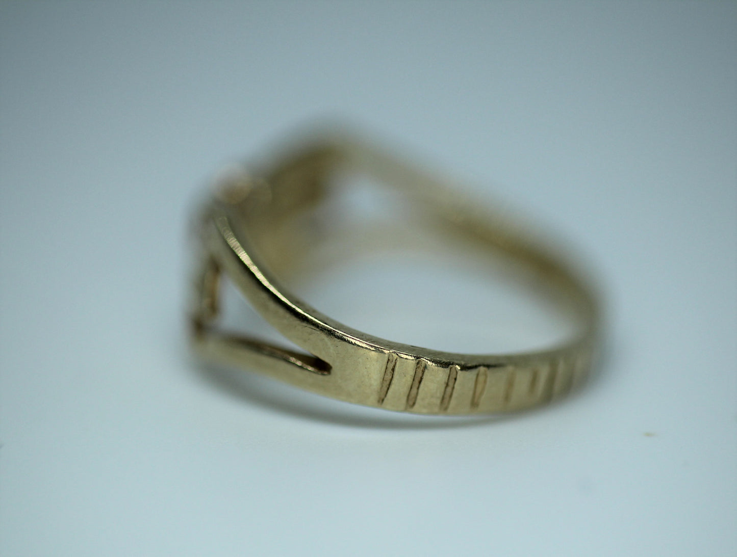 14K Yellow & Rose Gold Bow Heart Michael Anthony Ring Band - Sz 3