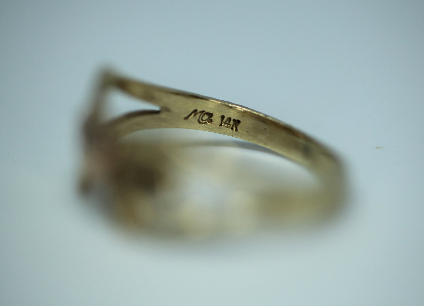 14K Yellow & Rose Gold Bow Heart Michael Anthony Ring Band - Sz 3