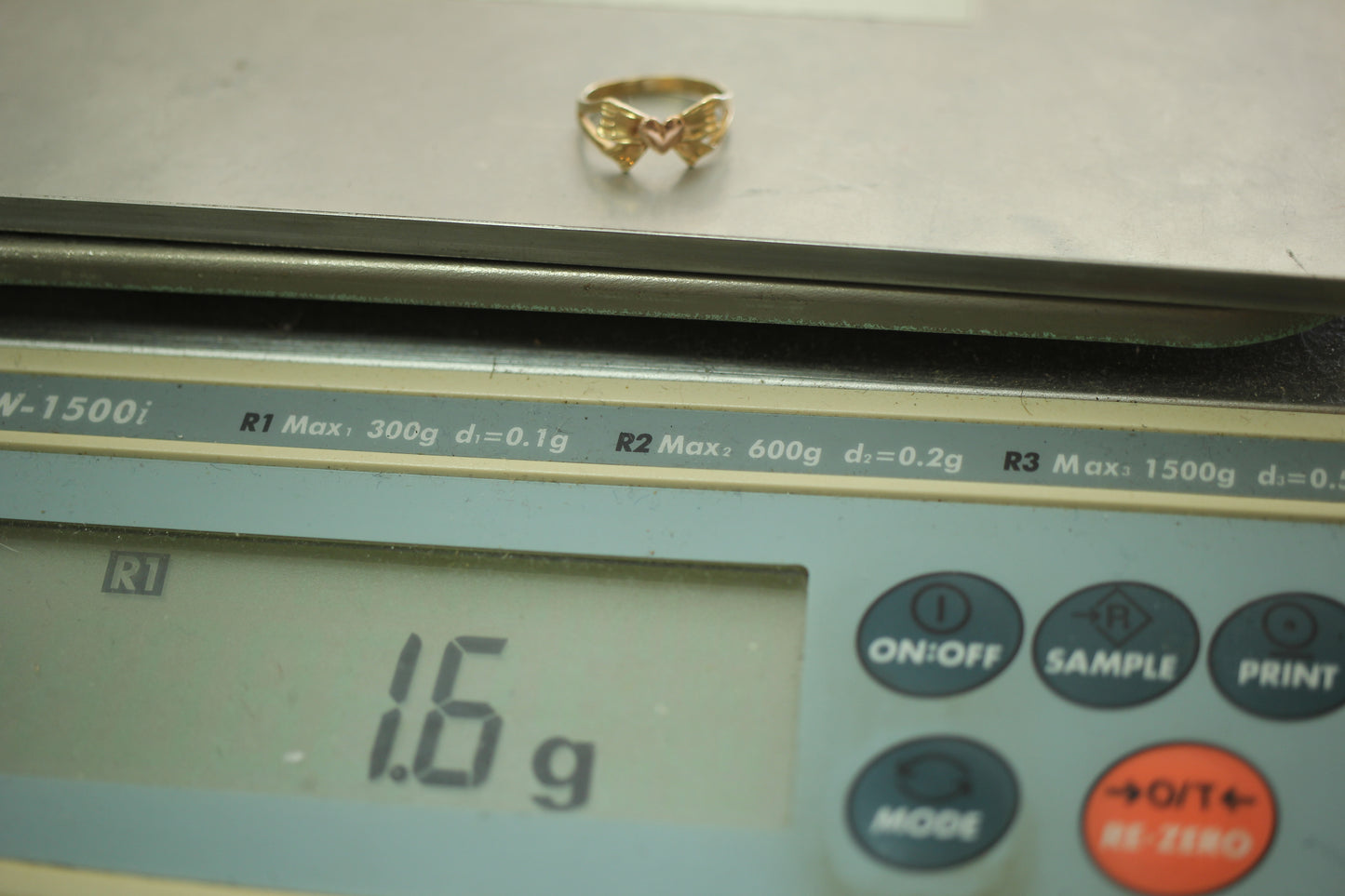 14K Yellow & Rose Gold Bow Heart Michael Anthony Ring Band - Sz 3