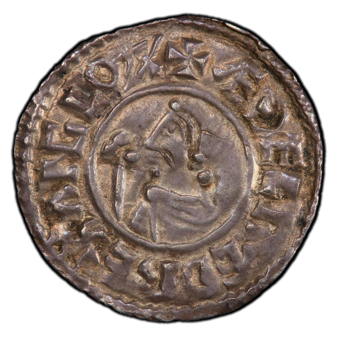 978-1016 Great Britain One Penny Silver Coin S-1148 Aethelred II - PCGS AU 55