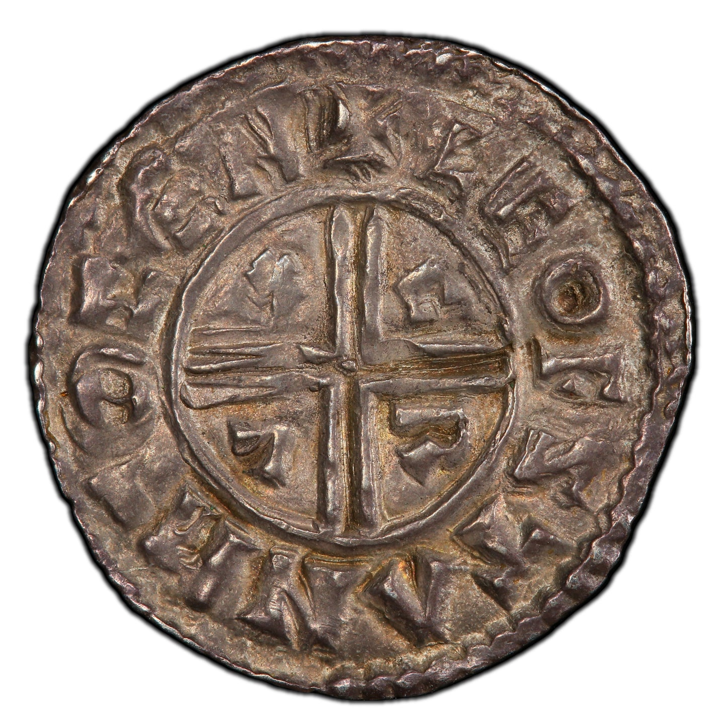 978-1016 Great Britain One Penny Silver Coin S-1148 Aethelred II - PCGS AU 55