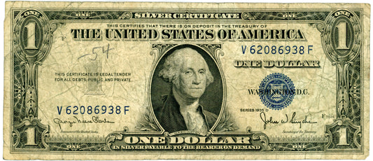 1935 D $1 Silver Certificate Clark Snyder F-1613W V62086938F