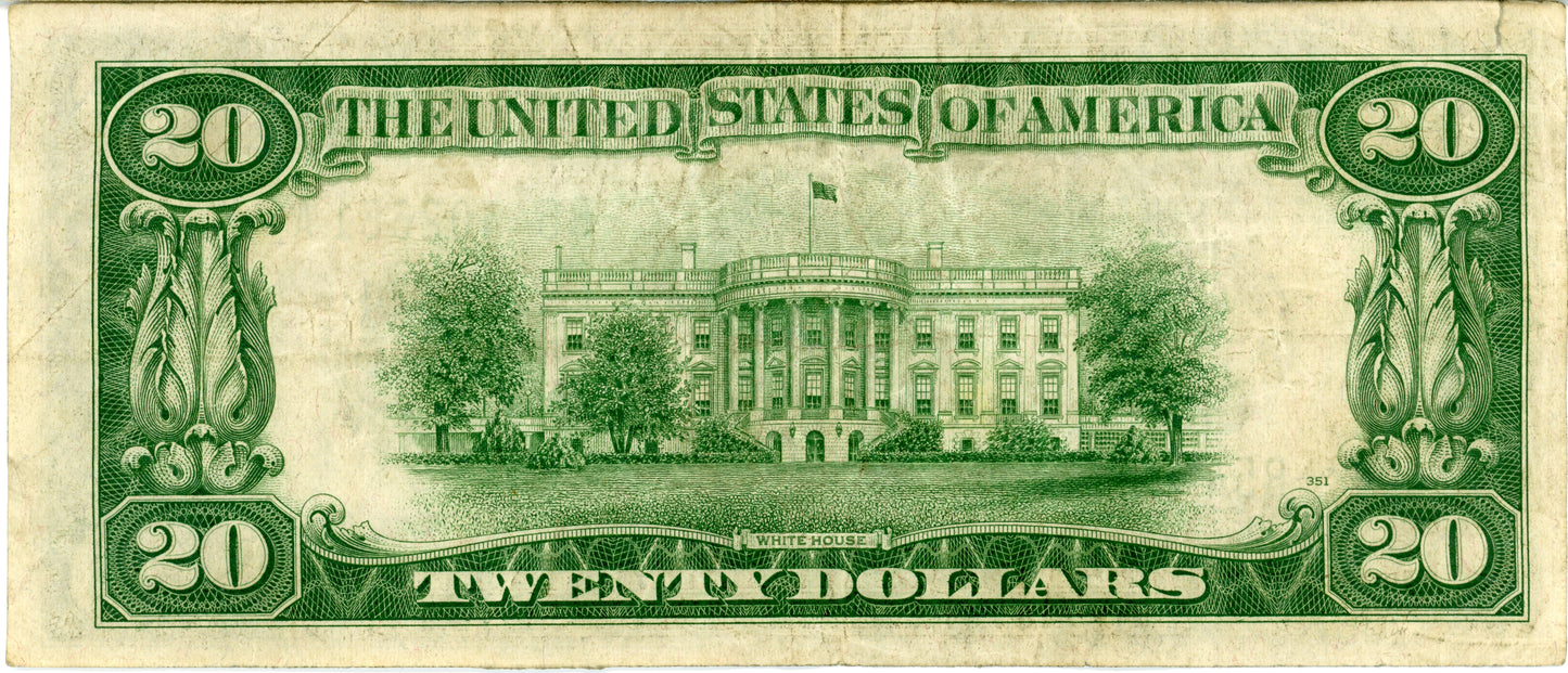 1934 A 20$ FRN Julian and Morgenthau F-2055B B54402651A