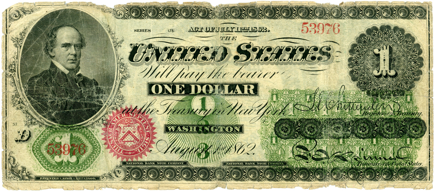 1862 $1 Legal Tender Note Bill F-16 53976