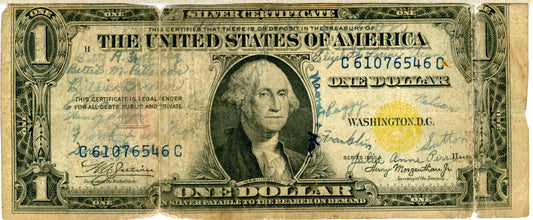 1935 A $1 Silver Cert Yellow Seal South Africa Julian Morgenthau F-2306