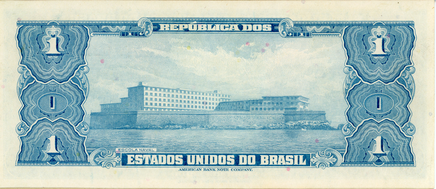 1 Cruzeiro Brazil Brasil Bank Note Currency Super Crisp Note Serie 3571