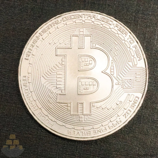 1 oz.999 Fine Silver Round - 2020 Bitcoin Commemorative Blockchain Mint Coins & Paper Money Bullion Silver Bars & Rounds
