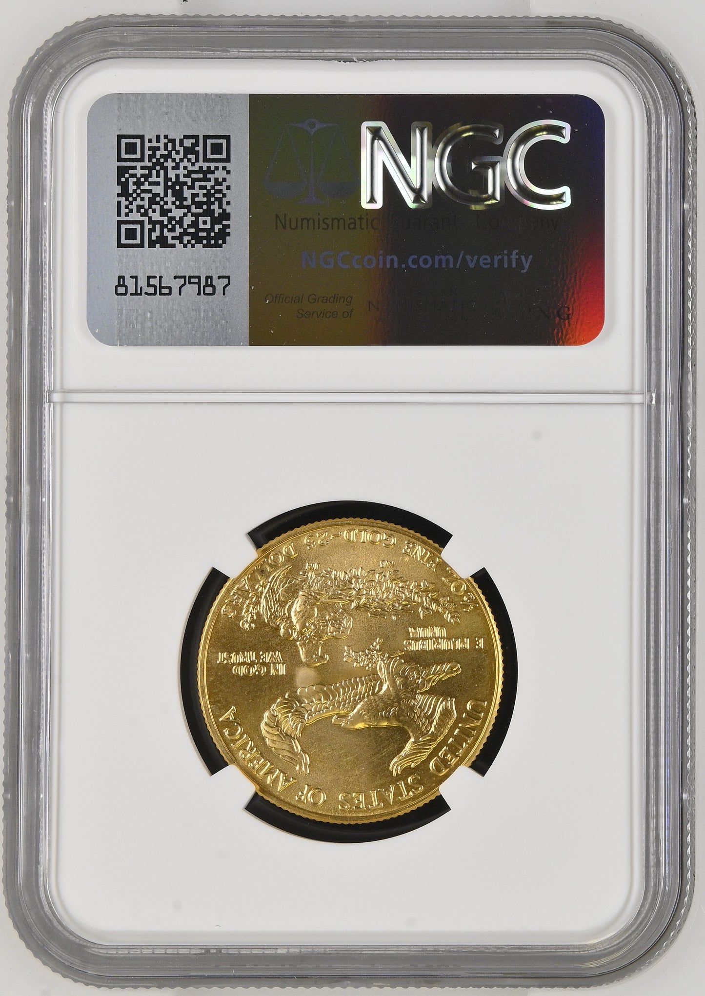 1988 1/2 oz Gold American Eagle 25$ Bullion Gold Coin - NGC MS 69