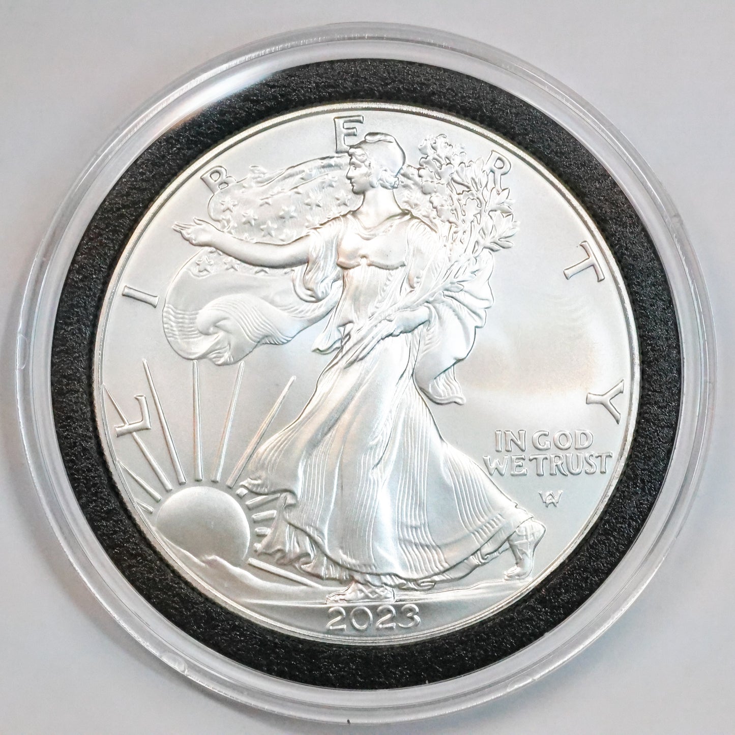 2023 American Silver Eagle $1 .999 Fine Silver Coin BU in Fitted Airtite