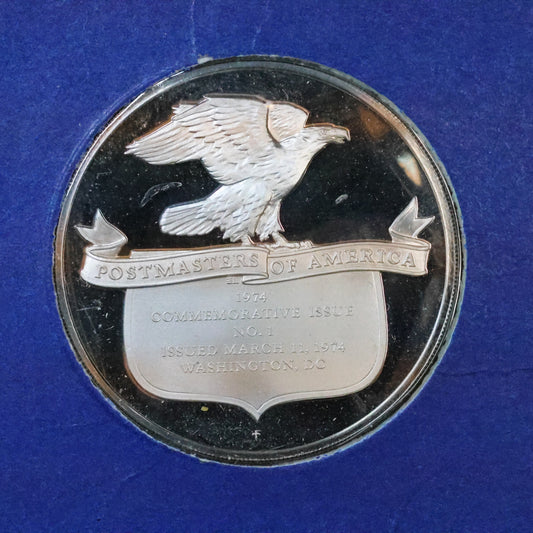 1974 Postmasters of America STERLING SILVER Art Round - No. 1 Veterans of Foreign Wars
